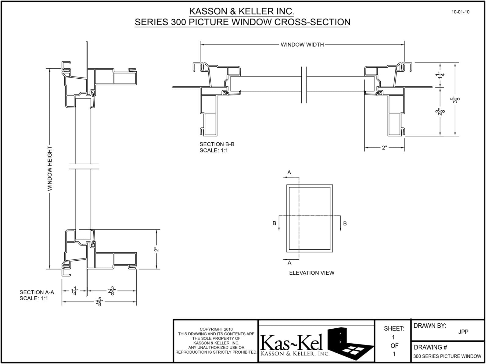 300 Picture Window Cross Section