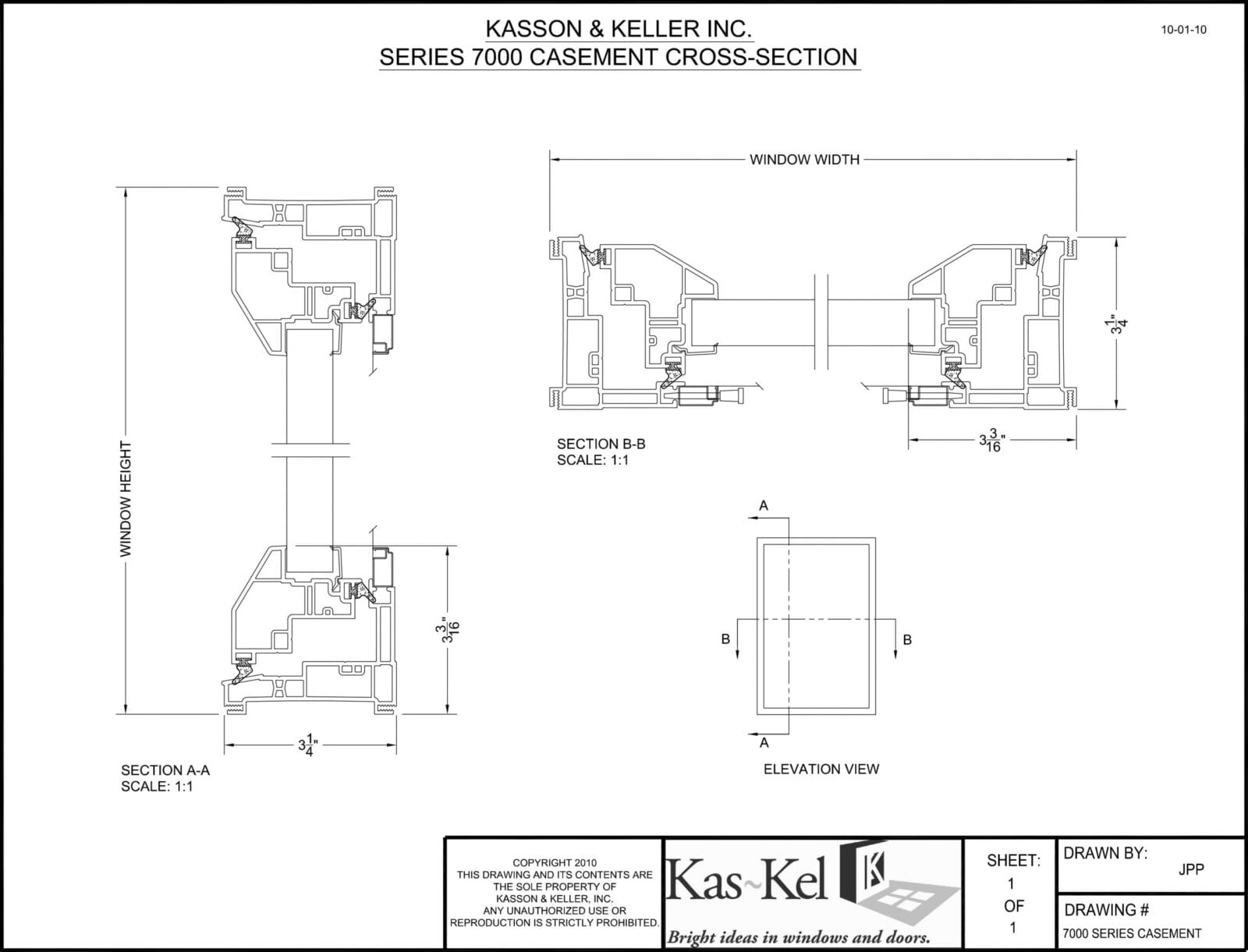 7000 Casement Cross section