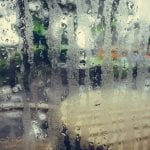 Water drops from home condensation on a window